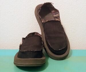 Sanuk Donna ST Hemp Black Slip On Casual Shoes Women's Sidewalk Surfers SIZE 6